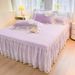Princess Style Quilted 2025 New Model All-Season Universal Cotton Full Bedspread With Edge Bed Skirt Cover Three-Piece Set_maomaolike.com
