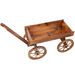 Wood Wagon Flower Planter Pot Stand W/Wheels Home Garden Outdoor Decor_maomaolike.com