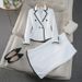 Women's Clothing tweed fishtail skirt suit fashionable temperament professional suit formal wear_maomaolike.com