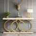Console Table, Narrow Entryway Sofa Table With Geometric Metal Frame_maomaolike.com