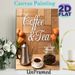 Coffee & Tea Themed Painting Poster, Warm-toned Rustic Cozy Scene Poster, Inviting Design With Coffee Pot, Tea Jar And Orange Tulips, Ideal For_maomaolike.com
