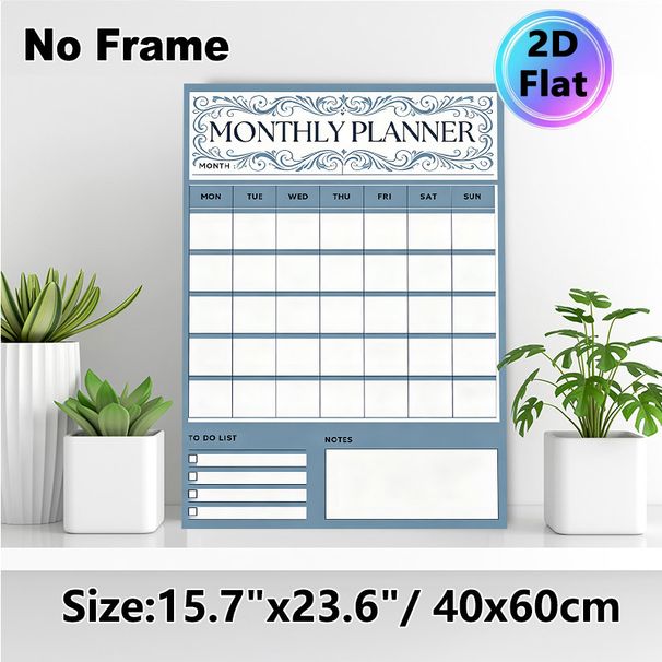 Monthly Planner Painting Poster, Elegant Vintage Ornate Style Poster, Practical Layout To Organize Schedules, To-do Lists And Notes, Ideal For Office_maomaolike.com