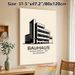 Bauhaus Building Painting Poster, Minimalist Black & White Linear Architectural Poster, Sleek Iconic Design Ideal For Home Office, Living Room Decor_maomaolike.com