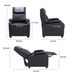 Recliner Chair, Classic And Traditional Manual Recliner Chair With Comfortable Arms And Back Single Sofa For Living Room, Black_maomaolike.com