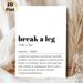 "Break A Leg" Idiom Definition Painting Poster, Minimalist Typography Text Poster, Informative Inspirational Decor Ideal For Theatre, Home Studio And_maomaolike.com