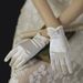 Unisex Wedding gloves Evening dress Black bridal Pearl short miss female short yarn lace hollowed-out satin bridal style_maomaolike.com