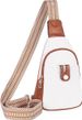 Small Sling Bag For Women Crossbody Bags For Women Trendy Leather Chest Waist Bag Mini Fanny Packs Cross Body Purse For Travel (Style B Off White)_maomaolike.com