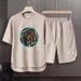 Men's Clothing 2024 Waffle Casual Summer Suit Loose Teen Short sleeved T shirt Shorts Handsome Two piece Suit_maomaolike.com