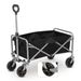 29"*13"*18" 100kg 600d Oxford Cloth Steel Frame Flat Folding Style Black Cloth Silver Frame Garden Folding Cart_maomaolike.com