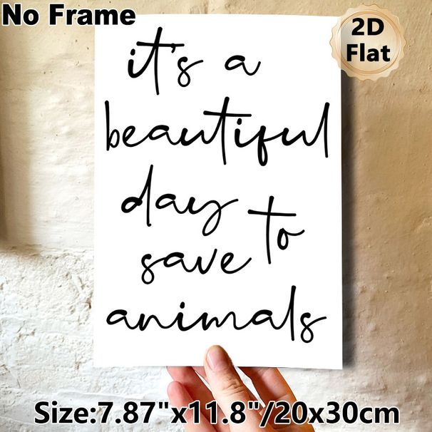 Animal Rescue Themed Painting Poster, Minimalist Handwritten Text Poster, Warm Inspirational Message Suitable For Vet Clinic, Animal Shelter And Home_maomaolike.com