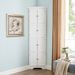 High Storage Cabinet With Door And 4 Shelves, Suitable For Living Room, Kitchen, Office, Bedroom, Bathroom, Modern Style, White_maomaolike.com