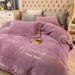 Light Luxury Minimalist Style Winter Double-Sided Coral Fleece Four-Piece Set Thickened Warm Milk Velvet Duvet Cover Bed Sheet Bed_maomaolike.com