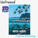 Beg-Meil Coastal Stand-Up Paddling Painting Poster, Vibrant Flat-style Seaside Scene Poster, Serene Nautical Decor Ideal For Living Room, Bedroom Or_maomaolike.com