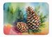 Maine White Pine Cone And Tassels In Watercolor Memory Foam Kitchen Mat Machine Washable Anti-Fatigue Mat Cushion Comfort Bath Mat Or Kitchen Rug_maomaolike.com