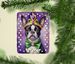 Boston Terrier King Of Mardi Gras Porcelain Ornament Christmas Tree Hanging Decorations For Home Christmas Holiday, Rectangle, Gift, Multicolor_maomaolike.com