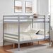 Full Over Full Bunk Bed With Ladder,Wooden Bunk Bed With High Guardrail And Ladder For Kids, Teens, Dorm Rooms, And Guest Rooms,No Box Spring Needed,Grey_maomaolike.com