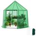 6.5 X 5.6 X 6.2 FT Mini Walk-in Greenhouse Portable Outdoor Warm House For Winter With PE Cover With 2 Double-layer Mesh Screen Windows Roll-up Zippered Door_maomaolike.com