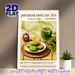 Japanese Matcha Tea Painting Poster, Warm-toned Vintage-style Poster, Cozy Oriental Tea-time Scene With Matcha Drink & Cookies, Ideal For Kitchen_maomaolike.com