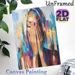 Abstract Woman & Candle Painting Poster, Vibrant Bold Brushstroke Abstract Artwork Poster, Artistic Decorative Piece Suitable For Living Room, Bedroom_maomaolike.com