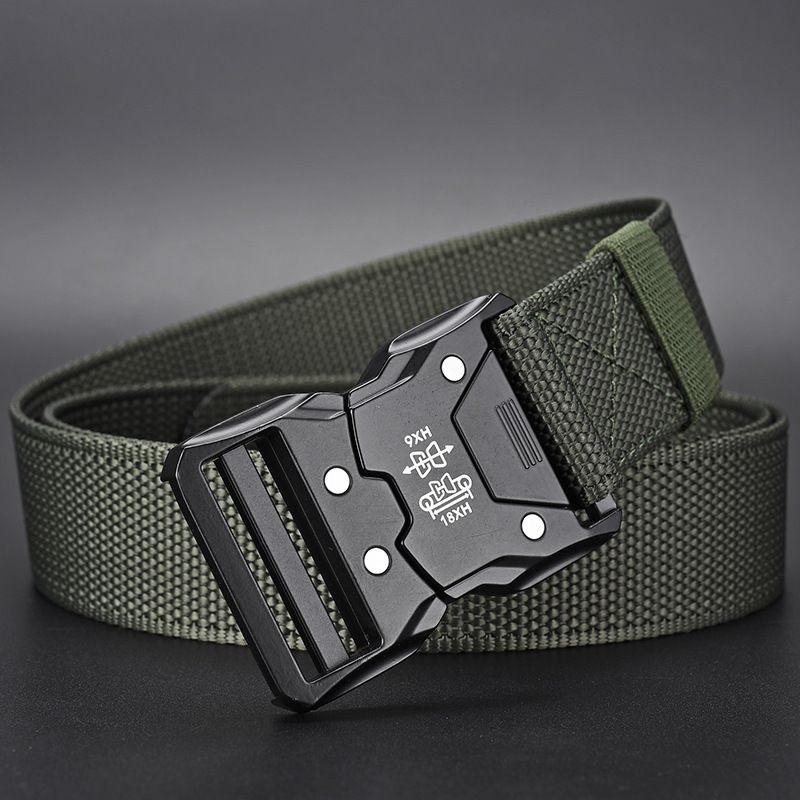 HOT Men Army Hunting Outdoor Mountaineering Multifunctional Tactical Nylon Canvas Trouser Belt Plastic Buckle_maomaolike.com