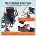 VEVOR Wheelchair Aluminum Alloy Transport Chair Foldable 15.75-In W Seat 220lbs_maomaolike.com