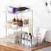 2 Pack 2 Tier Clear Bathroom Organizer with Dividers, Multipurpose Vanity Counter Tray, Kitchen, Closet Organizers, Cabinet & Storage Container Bins_maomaolike.com