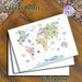 Animal World Map Painting Poster, Soft-toned Cartoon Animal & Continent Map Poster, Educational Geographic Decor Suitable For Study, Living Room_maomaolike.com