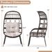 Patio Wicker Egg Chair Outdoor Rattan Lounge Basket With Seat And Back Cushions Support Up To 400 Lbs For Backyard, Poolside, Indoor Places And So On_maomaolike.com