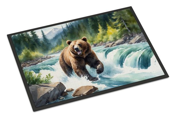 Alaskan Wilderness Grizzly Bear Doormat Front Door Mat Indoor Outdoor Rugs For Entryway, Non Slip Washable Low Pile, 24H X 36W_maomaolike.com