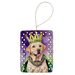 Labrador Retriever King Of Mardi Gras Porcelain Ornament Christmas Tree Hanging Decorations For Home Christmas Holiday, Rectangle, Gift, Multicolor_maomaolike.com