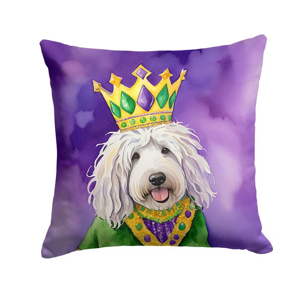 Komondor King Of Mardi Gras Throw Pillow Machine Washable, Indoor Outdoor Decorative Pillow For Couch, Bed Or Patio, 18Hx18W_maomaolike.com
