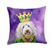 Komondor King Of Mardi Gras Throw Pillow Machine Washable, Indoor Outdoor Decorative Pillow For Couch, Bed Or Patio, 18Hx18W_maomaolike.com