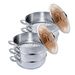 SOGA 2X 3 Tier 30cm Heavy Duty Stainless Steel Food Steamer With Glass Lid_maomaolike.com