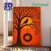 Mockingbird & Tree With Tire Swing Painting Poster, Warm Orange-toned Silhouette Art Poster, Evokes Literary Nostalgia, Ideal For Living Room And_maomaolike.com