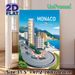 Monaco Grand Prix Painting Poster, Vibrant Flat-illustrated Coastal City & Formula Race Track Scene Poster, Stylish Wall Decor Ideal For Living Rooms_maomaolike.com