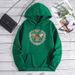 Men's Clothing sweatshirt moon bee print hooded back collar plus velvet sweatshirt_maomaolike.com