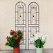 2 Pack Metal Garden Trellis 86.7" X 19.7" Rustproof Trellis For Climbing Plants Outdoor Flower Support Peacock Style Black_maomaolike.com