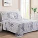 Gray Marble Four Piece Bed Cover Queen King Flat Fitted Sheet With Pillowcase_maomaolike.com
