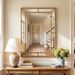36 X 24 Inch Gold Wall Mirror With Beaded Frame For Various Scenarios, Such As Living Rooms, Entryways, Etc_maomaolike.com