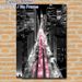 Urban Night Cityscape Painting Poster, Monochrome With Vivid Pink Light Trails Poster, Dynamic Downtown Night Scene With Skyscrapers, Brings Modern_maomaolike.com