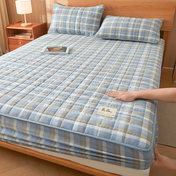 Class A Xinjiang Cotton Quilted Single Piece Bed Sheet Set Full Coverage All-Season Universal Mattress Protector Cover_maomaolike.com