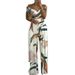 2023 Women's Fashion One Shoulder Print Temperament Commuter Casual High Waist Jumpsuit Women_maomaolike.com