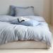 Wholesale INS Japanese Style Simple Vertical Thin Striped Pure Four-Piece With Dense Overlock Edge, Full Yarn-Dyed Washed Cotton 4_maomaolike.com