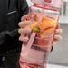 2L With Time Marker, Leak Proof, Non-Slip, Plastic Portable Travel Water Bottle Fitness Cup With Cute Stickes_maomaolike.com
