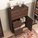 Bar Cabinet With Storage Drawer & Shelves, Fold-up Desktop, Ideal For Home,Dormitory, Small Spaces_maomaolike.com