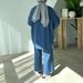 Women's Clothing autumn new women's clothing round neck lantern sleeve loose casual wide leg pants two piece suit_maomaolike.com