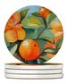 Florida Orange Blossom In Watercolor Large Sandstone Coasters Pack Of 4 Absorbent Round Coasters Decor Gifts For Men Or Women, 4 In, Multicolor_maomaolike.com