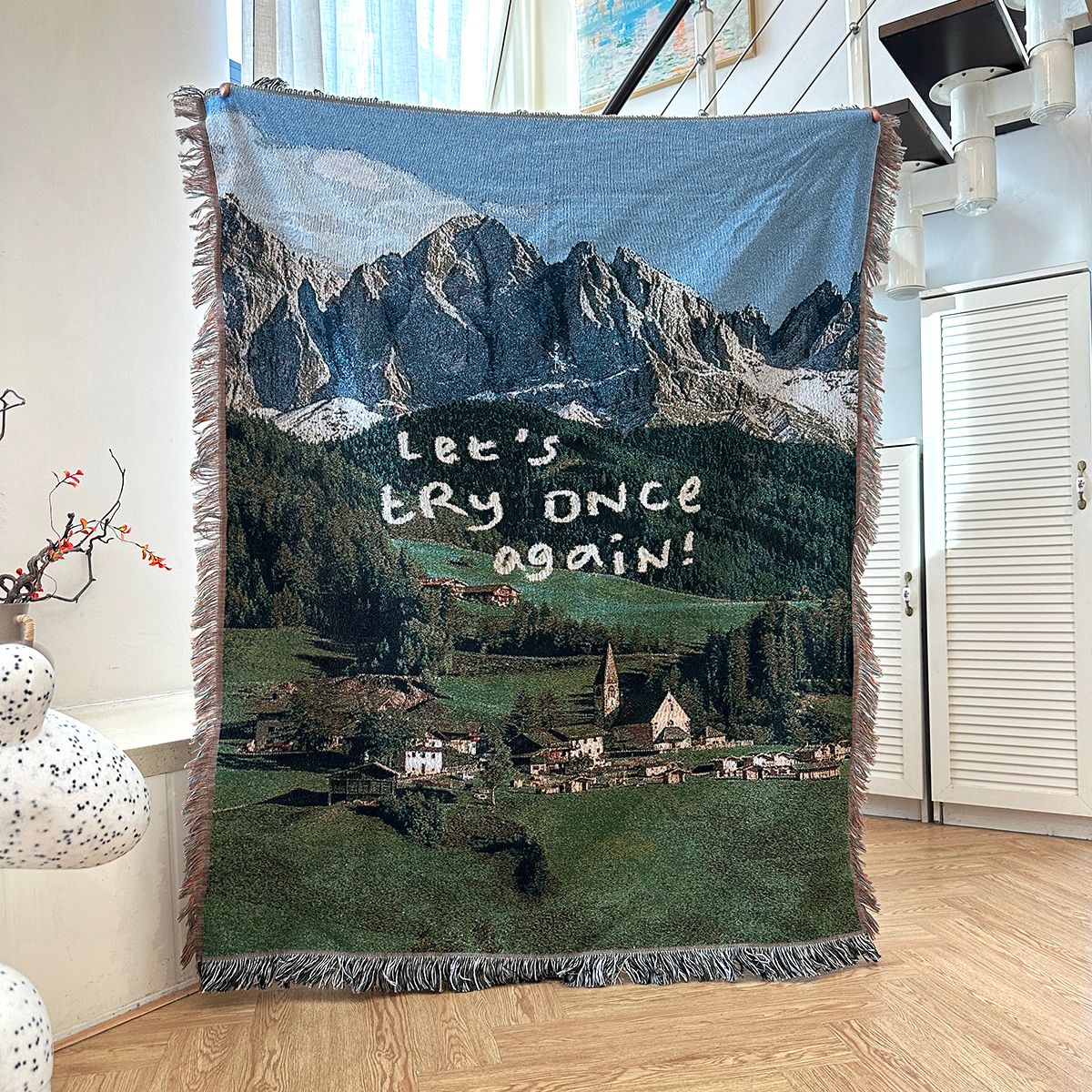 Kanas Landscape Decorative Living Room Bedroom Sofa Woven Blanket Homestay Bedside Vintage Style Wall Tapestry_maomaolike.com