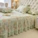 Korean Princess Style Fitted Sheet Bed Skirt Three-Piece Pure Cotton Duvet Cover Non-Slip Quilted Bedspread Single Piece Four-Piec_maomaolike.com