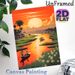 Riverside Sunset Village Landscape Painting Poster, Warm-hued Idyllic Riverside Scene Poster, Serene Tranquil Decor Suitable For Living Room, Bedroom_maomaolike.com